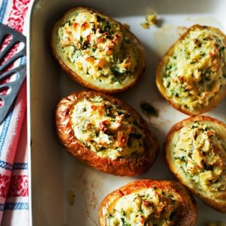 Souffl&#233; Baked Potatoes with Cheddar