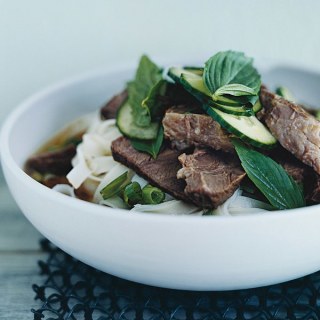 Southeast Asian Beef and Rice-Noodle Soup