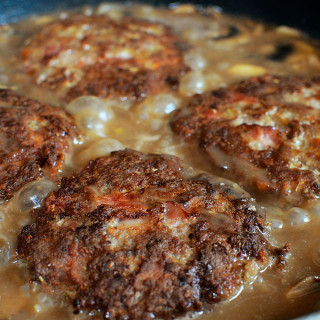 Southern Hamburger Steaks with Onion Mushroom Gravy!