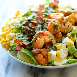 Southwest Cobb Salad with Chicken or Shrimp with Cilantro Dressing 