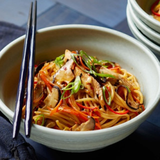 Soy grilled chicken lo mein