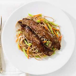 Soy-Marinated Flank Steak with Soba Noodles