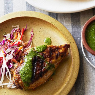 Spanish Spice Rubbed Chicken Breasts with Parsley-Mint Sauce