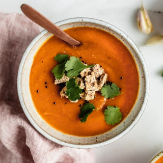 Spiced Carrot, Lentil and Sweet Potato Soup