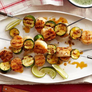 Spiced Scallop-Zucchini Kebabs