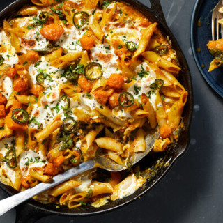 Spicy Butternut Squash Pasta With Spinach