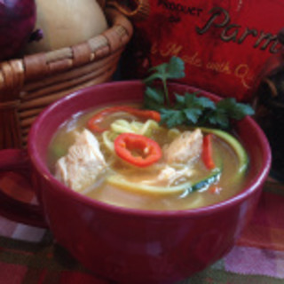 Spicy Mexican Chicken Zoodle Soup