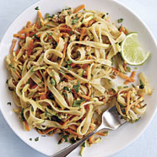 Spicy Peanut Noodles with Ground Pork and Shredded Vegetables