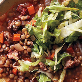 Spicy-Sausage and Lentil Stew With Escarole Salad