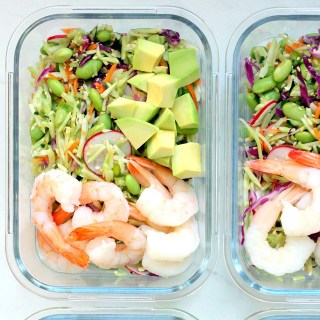 Spicy Slaw Bowls with Shrimp and Edamame