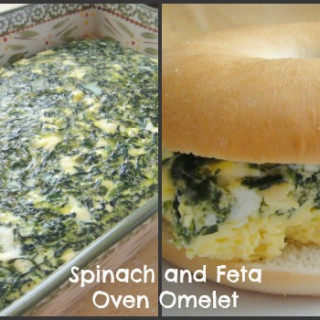 Spinach and Feta Oven Omelet Breakfast Sandwich