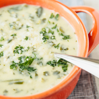Spinach and Lemon Soup with Orzo