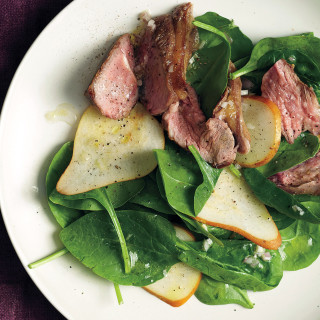 Spinach and Pear Salad with Lamb
