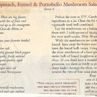 Spinach, Fennel, and Portobello Salad II