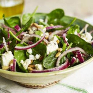Spinach, feta and pine nut salad