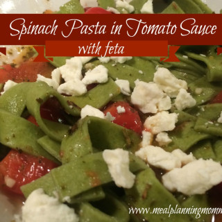 Spinach Pasta in Tomato Sauce with Feta, 9 WW Points+