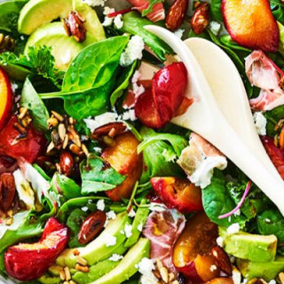 Spinach Salad with Grilled Plums and Avocado