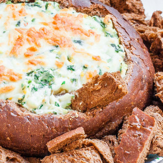 Spinach and Artichoke Dip In a Bread Bowl