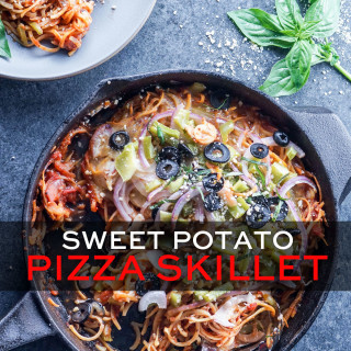Spiralized Sweet Potato Pizza Skillet