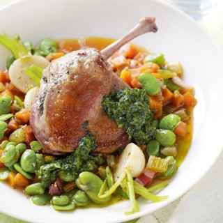 Spring cassoulet with pistou
