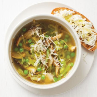 Spring Vegetable Soup with Ricotta Toast