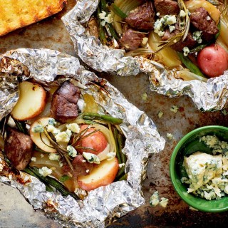 Steak and Potato Grill Packets with Blue Cheese and Rosemary