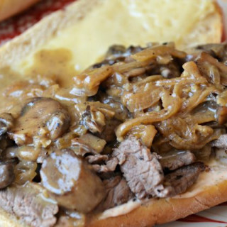 Steak Sandwich - Caramelized Onions and Mushrooms
