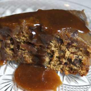 Sticky Toffee Pudding with Chocolate Chips and Toffee Sauce