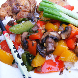Stir-Fry Mushrooms and Bell Peppers