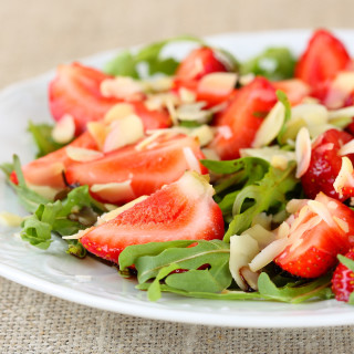 Strawberry Almond Mixed Greens Salad