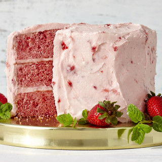 Strawberry Cake with Strawberry Buttercream Frosting