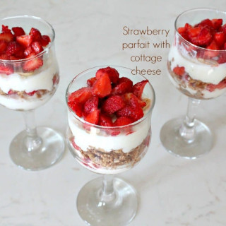 Strawberry parfait with cottage cheese