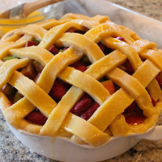 Strawberry, Rhubarb and Mascarpone Cream Pie