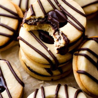 Striped Fudge Cookie Sandwiches from Sally&#039;s Cookie Addiction