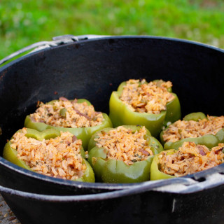 Stuffed Bell Peppers- a perfect camping meal