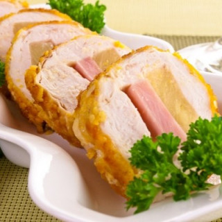 Stuffed chicken fillet with cheese and ham