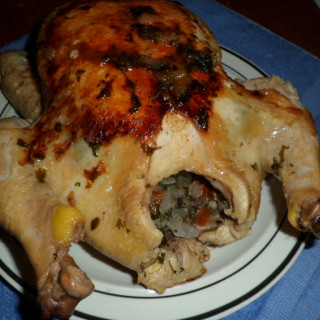 stuffed chicken with parsley and onions