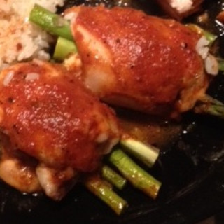 Stuffed Chicken with Spicy Roasted Red Pepper Sauce