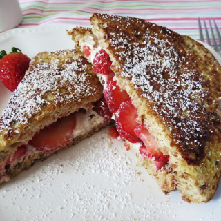 Stuffed Strawberry and Cheese French Toast