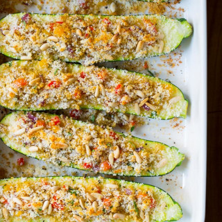 Stuffed Zucchini Boats with Quinoa and Pine Nuts