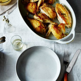 Super-Quick Roast Chicken with Garlic and White Wine Gravy