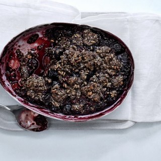 Sweet and Sour Cherry and Buckwheat Crumble