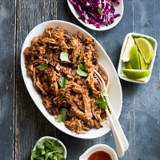 Sweet and Sriracha Spicy Oven Roast Pulled Pork