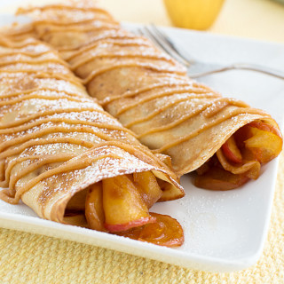 Sweet Apple Crepes with a Peanut Butter Drizzle