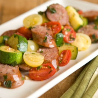 Sweet Italian Sausage with Zucchini and Tomatoes