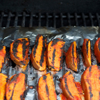 Sweet Maple BBQ Grilled Sweet Potato Wedges