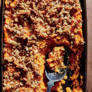 Sweet Potato Casserole with Crunchy Oat Topping