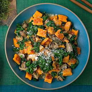 Sweet-Potato Gnocchi with Mushrooms and Spinach