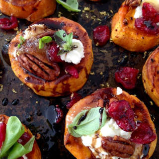 Sweet Potato Rounds with Goat Cheese Appetizer