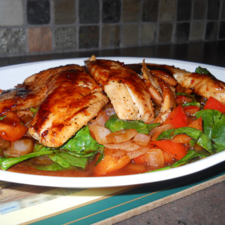 Sweet & Spicy Tilapia with Baby Spinach